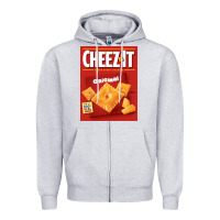Heather Grey cheez it original box front sweatshirt Zipper Hoodie - linhVisuals