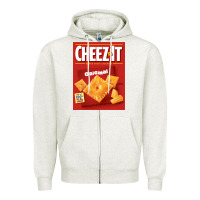Oatmeal Heather cheez it original box front sweatshirt Zipper Hoodie - linhVisuals