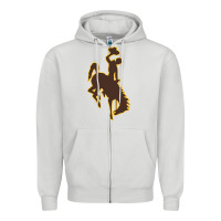 Dove Grey wyoming athletics Zipper Hoodie - linhVisuals