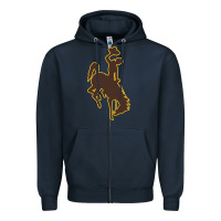 Navy wyoming athletics Zipper Hoodie - linhVisuals