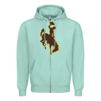 Seafoam wyoming athletics Zipper Hoodie - linhVisuals