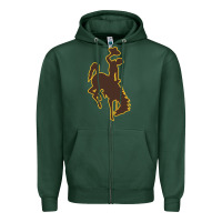 Sports Green wyoming athletics Zipper Hoodie - linhVisuals