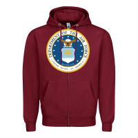 Burgundy department of the air force Zipper Hoodie - linhVisuals