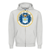 Dove Grey department of the air force Zipper Hoodie - linhVisuals