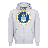 Heather Grey department of the air force Zipper Hoodie - linhVisuals