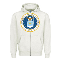 Oatmeal Heather department of the air force Zipper Hoodie - linhVisuals