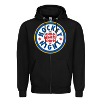 Black hockey night in canada 1 Zipper Hoodie - linhVisuals