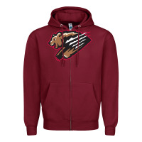Burgundy fresno grizzlies baseball Zipper Hoodie - linhVisuals