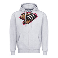 Heather Grey fresno grizzlies baseball Zipper Hoodie - linhVisuals