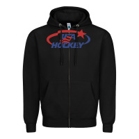 Black usa hockey Zipper Hoodie - linhVisuals