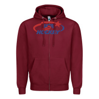 Burgundy usa hockey Zipper Hoodie - linhVisuals