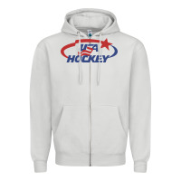 Dove Grey usa hockey Zipper Hoodie - linhVisuals