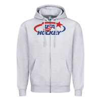 Heather Grey usa hockey Zipper Hoodie - linhVisuals