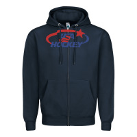 Navy usa hockey Zipper Hoodie - linhVisuals
