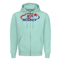 Seafoam usa hockey Zipper Hoodie - linhVisuals