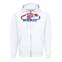 White usa hockey Zipper Hoodie - linhVisuals