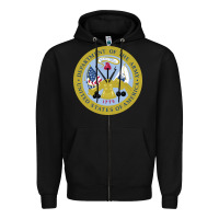 Black department of the army Zipper Hoodie - linhVisuals