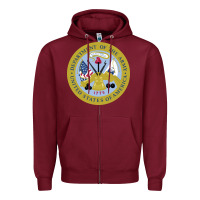 Burgundy department of the army Zipper Hoodie - linhVisuals