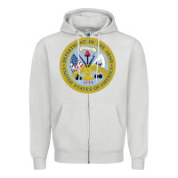 Dove Grey department of the army Zipper Hoodie - linhVisuals