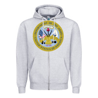 Heather Grey department of the army Zipper Hoodie - linhVisuals