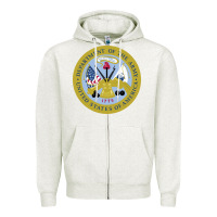 Oatmeal Heather department of the army Zipper Hoodie - linhVisuals