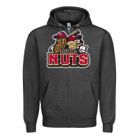 Charcoal Heather modesto nuts baseball Zipper Hoodie - linhVisuals