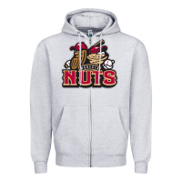 Heather Grey modesto nuts baseball Zipper Hoodie - linhVisuals