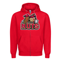 Red modesto nuts baseball Zipper Hoodie - linhVisuals