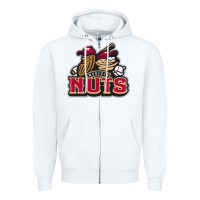 White modesto nuts baseball Zipper Hoodie - linhVisuals