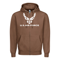 Chestnut us air force Zipper Hoodie - linhVisuals