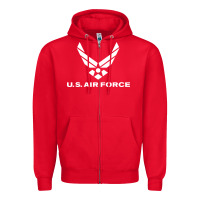 Red us air force Zipper Hoodie - linhVisuals