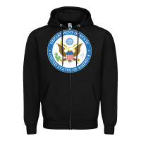 Black us department of state 2 Zipper Hoodie - linhVisuals