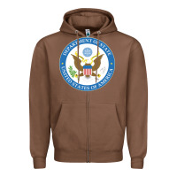 Chestnut us department of state 2 Zipper Hoodie - linhVisuals