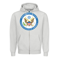Dove Grey us department of state 2 Zipper Hoodie - linhVisuals