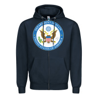 Navy us department of state 2 Zipper Hoodie - linhVisuals