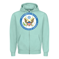 Seafoam us department of state 2 Zipper Hoodie - linhVisuals