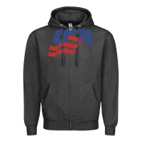 Charcoal Heather usa hockey simple Zipper Hoodie - linhVisuals