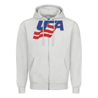Dove Grey usa hockey simple Zipper Hoodie - linhVisuals