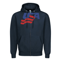Navy usa hockey simple Zipper Hoodie - linhVisuals