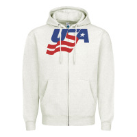 Oatmeal Heather usa hockey simple Zipper Hoodie - linhVisuals