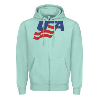 Seafoam usa hockey simple Zipper Hoodie - linhVisuals