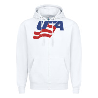 White usa hockey simple Zipper Hoodie - linhVisuals