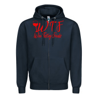 Navy wine tasting friends Zipper Hoodie - linhVisuals