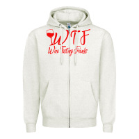 Oatmeal Heather wine tasting friends Zipper Hoodie - linhVisuals