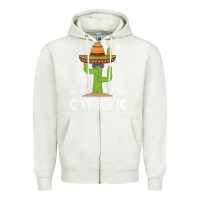 Oatmeal Heather fun catholicism humor meme saying  funny catholic t shirt Zipper Hoodie - linhVisuals