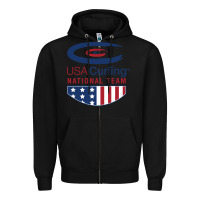 Black usa curling team Zipper Hoodie - linhVisuals
