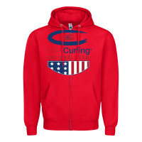 Red usa curling team Zipper Hoodie - linhVisuals