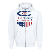 White usa curling team Zipper Hoodie - linhVisuals