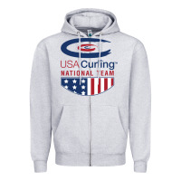 Heather Grey usa curling team Zipper Hoodie - linhVisuals