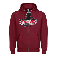 Burgundy the dominican chargers Zipper Hoodie - linhVisuals